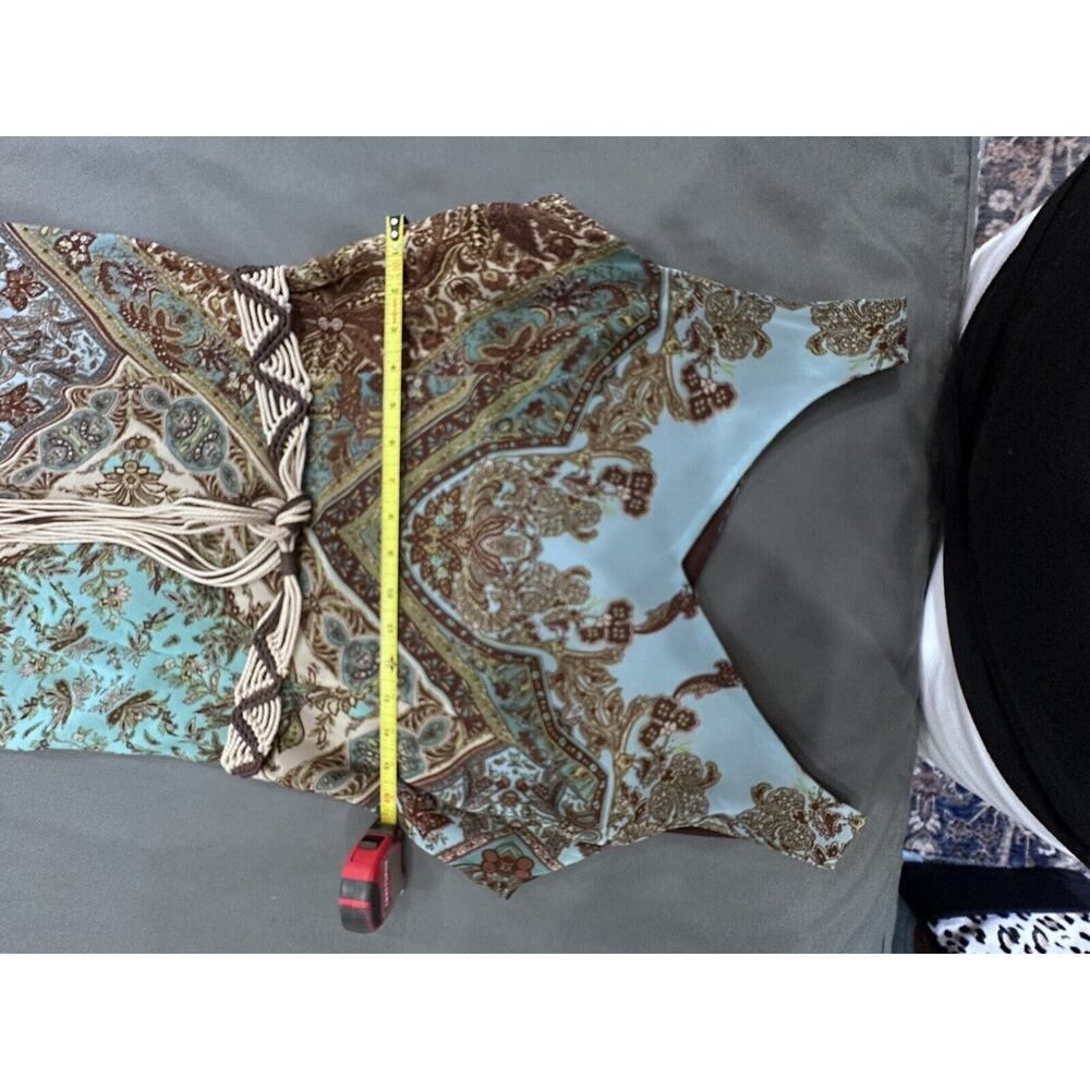 Kari New York Lined Hankerchief Hem Dress Paisley Print /Belted Size 10 - Picture 14 of 16